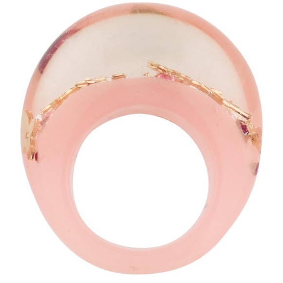 LOUIS VUITTON Pink and Gold Inclusion Dome Ring size 6.5 - Picture 6 of 13